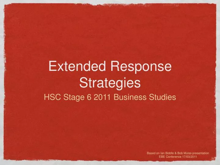 extended response strategies