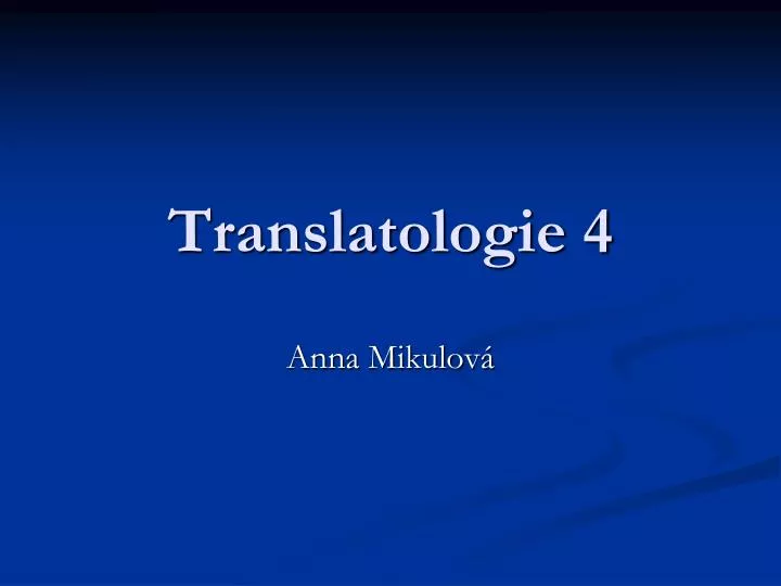 translatologie 4