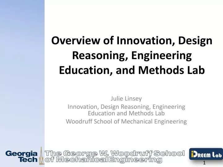 overview of innovation design reasoning engineering education and methods lab