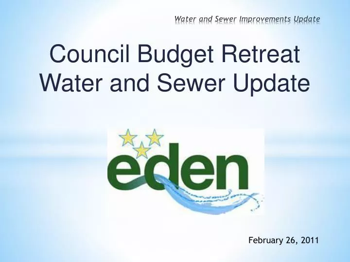 water and sewer improvements update