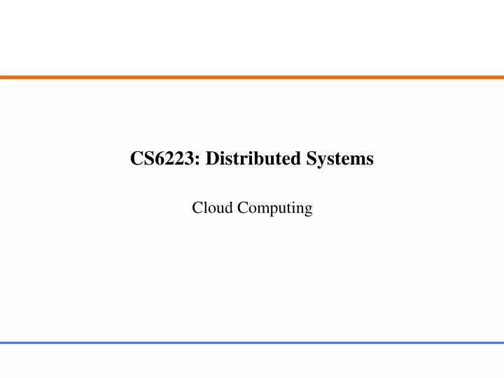 cs6223 distributed systems