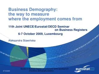 Business Demography: the way to measure where the employment comes from