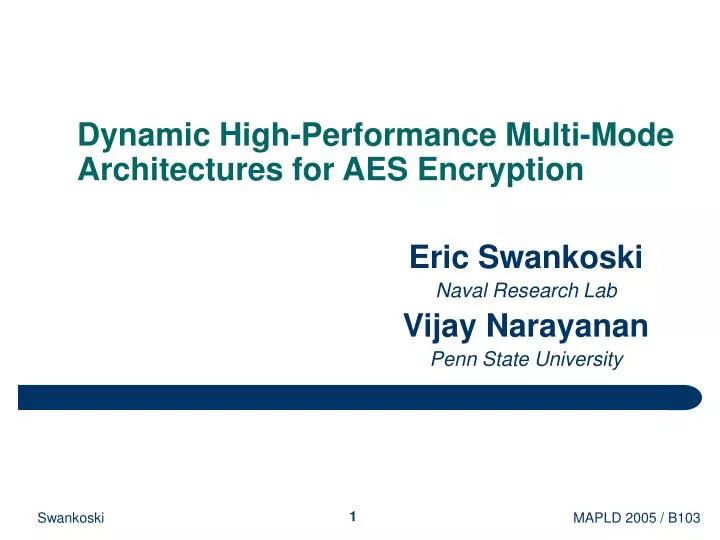 dynamic high performance multi mode architectures for aes encryption