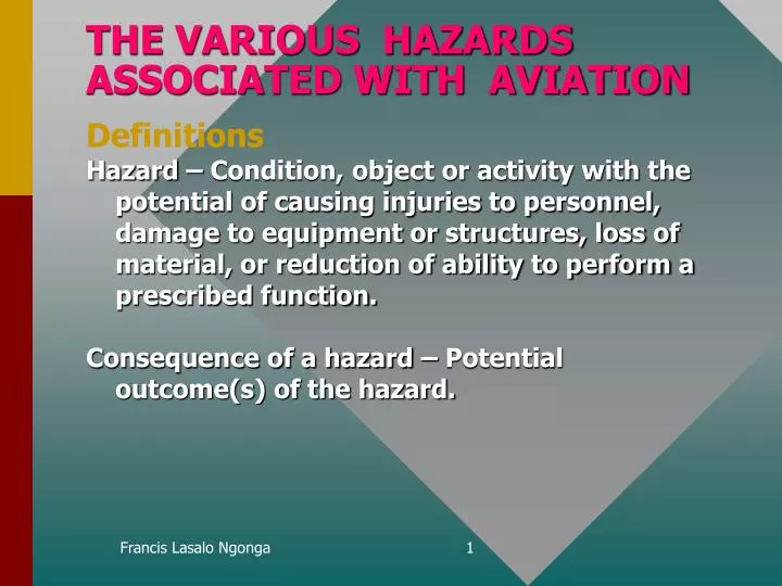 the various hazards associated with aviation