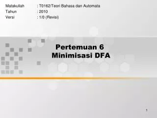 pertemuan 6 minimisasi dfa