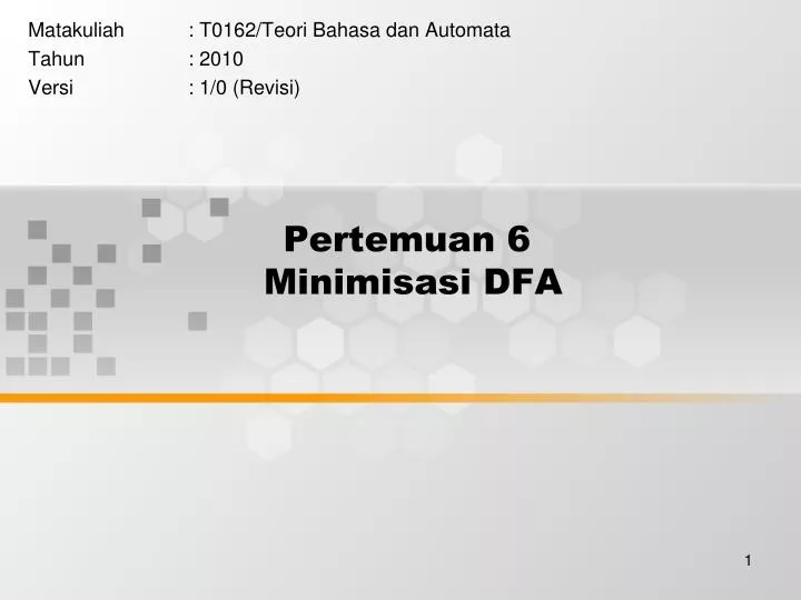 pertemuan 6 minimisasi dfa