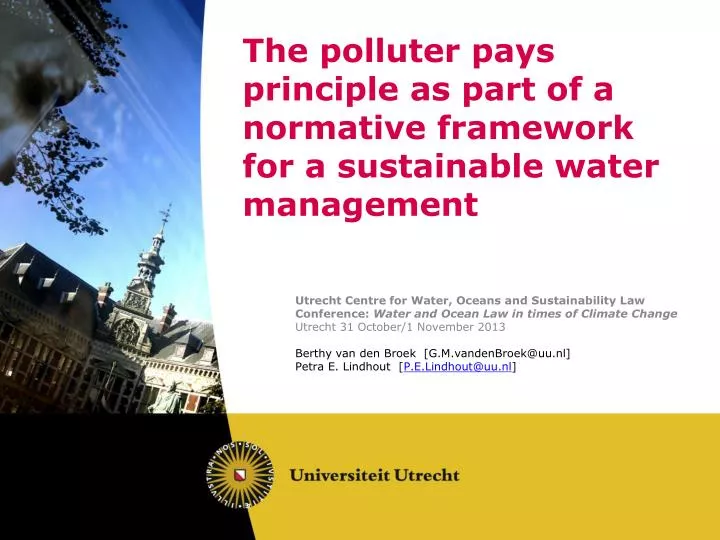 the polluter pays principle as part of a normative framework for a sustainable water management