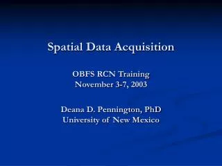 Sources of Spatial Data