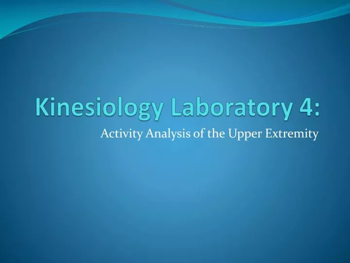 kinesiology laboratory 4