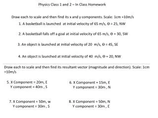 Draw each to scale and then find its x and y components. Scale: 1cm =10m/s