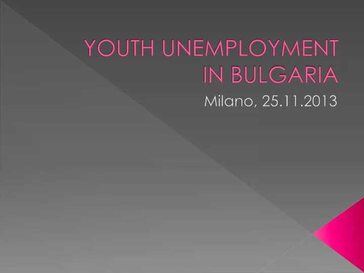 youth unemployment in bulgaria