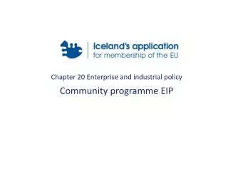Chapter 20 Enterprise and industrial policy Community programme EIP