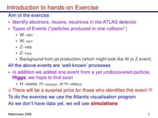 Introduction to hands-on Exercise