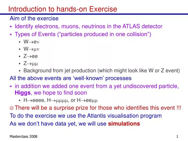introduction to hands on exercise