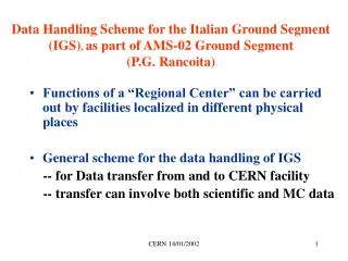 AMS-02 Italian Ground Segment Scheme