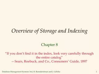 overview of storage and indexing
