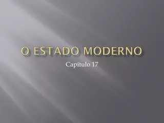 o estado moderno