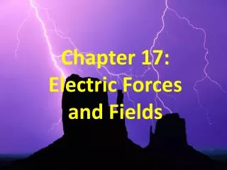 Chapter 17: Electric Forces and Fields