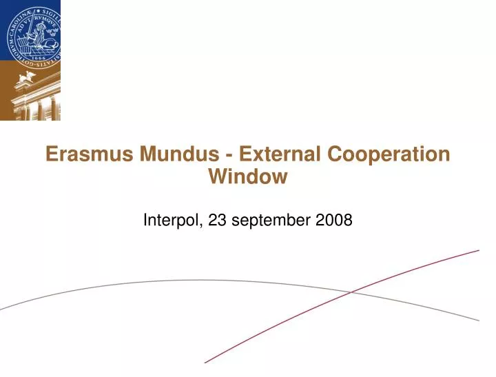 erasmus mundus external cooperation window interpol 23 september 2008
