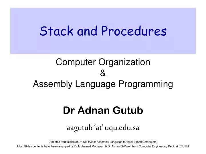 stack and procedures