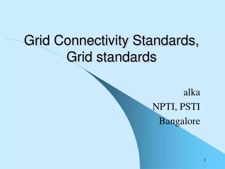 grid connectivity standards grid standards