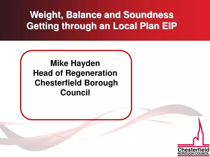 weight balance and soundness getting through an local plan eip