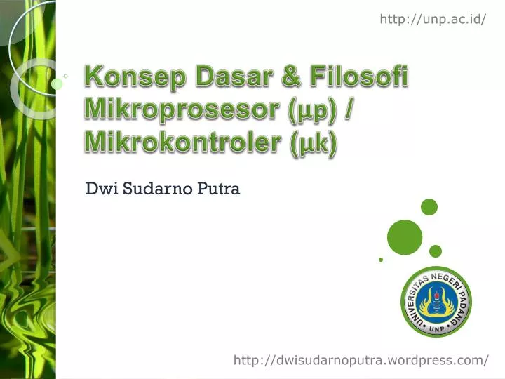 konsep dasar filosofi mikroprosesor p mikrokontroler k