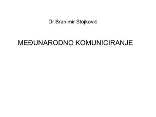 dr branimir stojkovi