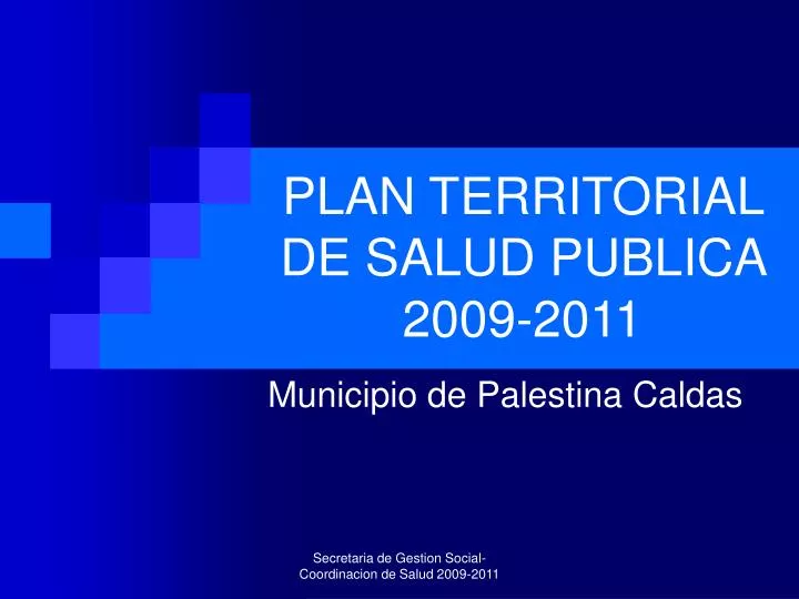 plan territorial de salud publica 2009 2011