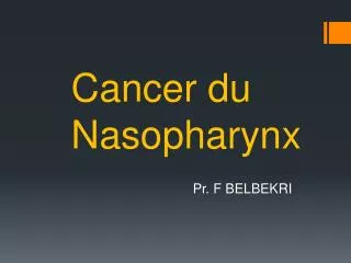 cancer du nasopharynx