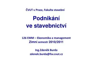 vut v praze fakulta stavebn