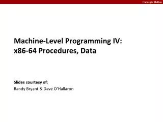 machine level programming iv x86 64 procedures data