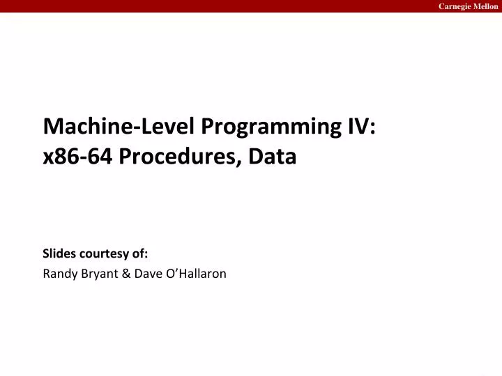 machine level programming iv x86 64 procedures data