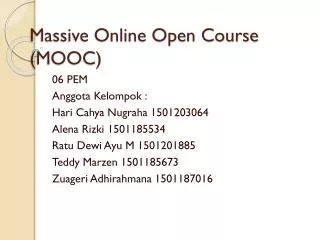massive online open course mooc