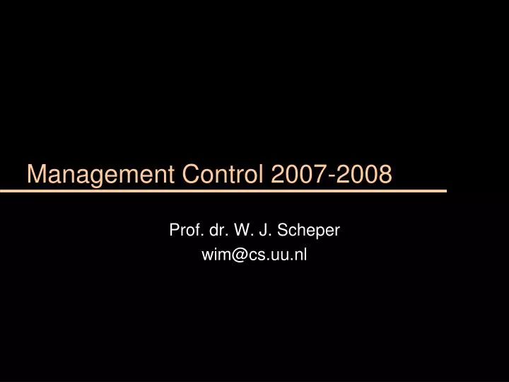 management control 2007 2008