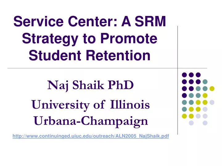 service center a srm strategy to promote student retention