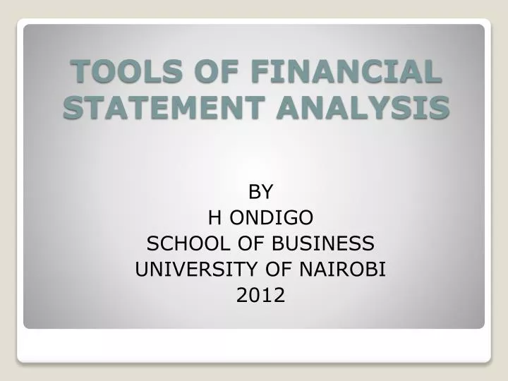 tools of financial statement analysis