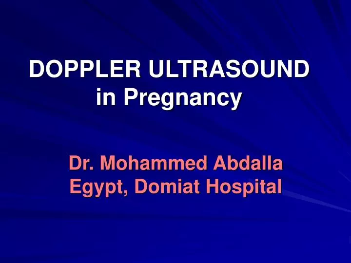 doppler ultrasound in pregnancy