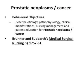 Prostatic neoplasms / cancer