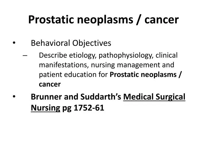 prostatic neoplasms cancer