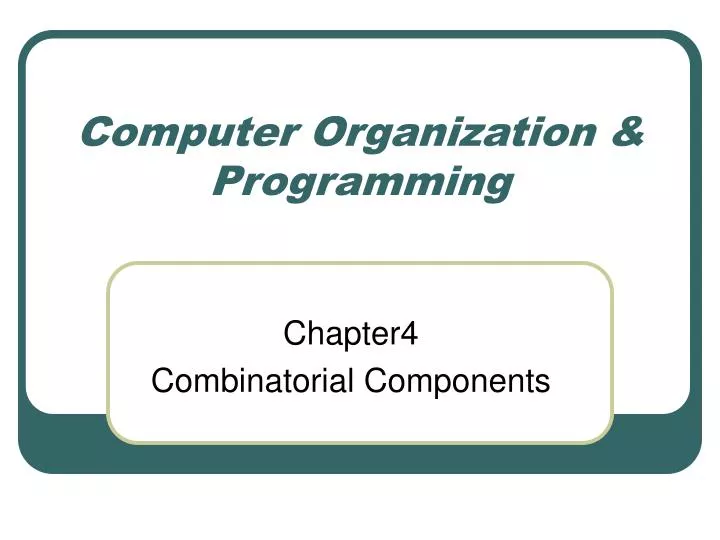computer organization programming