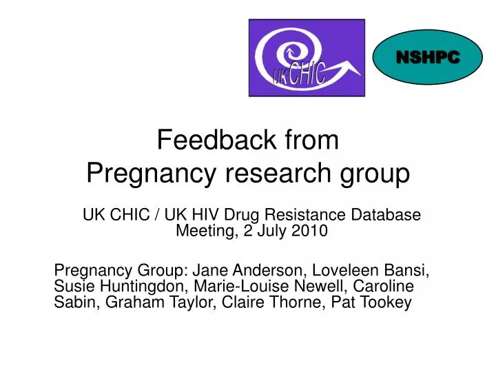 feedback from pregnancy research group