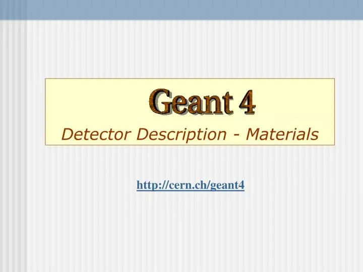 detector description materials