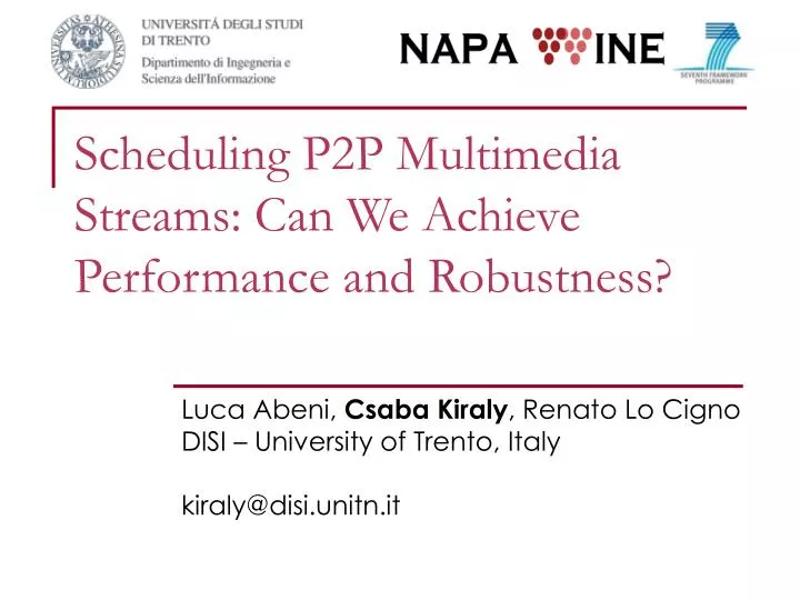 scheduling p2p multimedia streams can we achieve performance and robustness