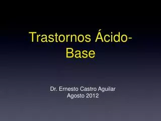 trastornos cido base