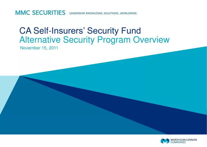 ca self insurers security fund alternative security program overview