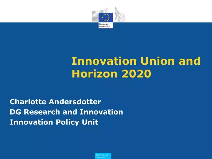 innovation union and horizon 2020
