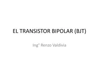 el transistor bipolar bjt