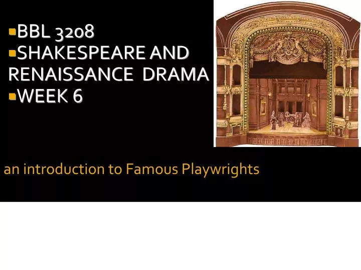 an introduction to famous playwrights