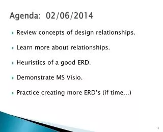 Agenda: 02/06/2014